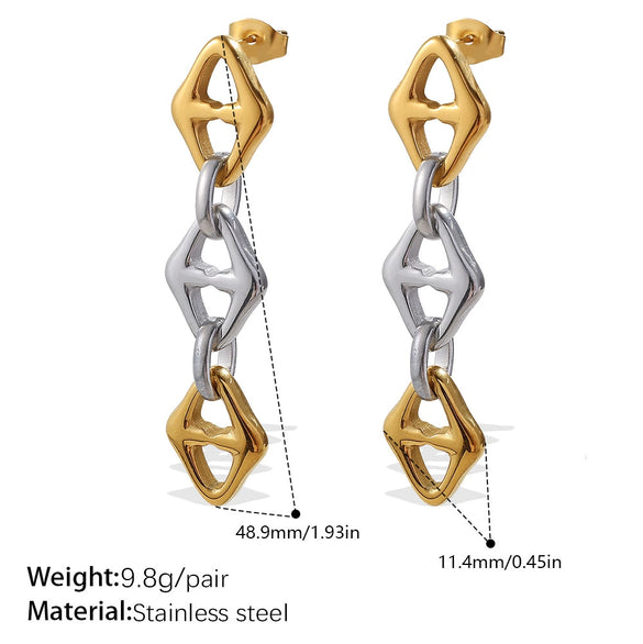 316L Stainless Steel And 316L Stainless Steel Electroplated Women's Earrings Bracelet Necklace Set Hiphop Fashion