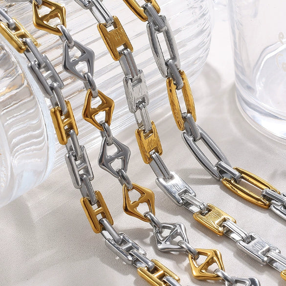 316L Stainless Steel And 316L Stainless Steel Electroplated Women's Earrings Bracelet Necklace Set Hiphop Fashion