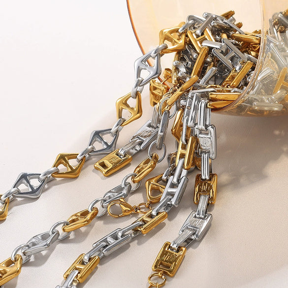 316L Stainless Steel And 316L Stainless Steel Electroplated Women's Earrings Bracelet Necklace Set Hiphop Fashion