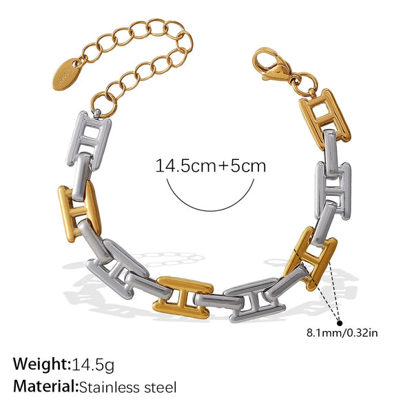316L Stainless Steel And 316L Stainless Steel Electroplated Women's Earrings Bracelet Necklace Set Hiphop Fashion