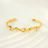 Stainless Steel And Titanium Steel Fashion Allmatch Electroplated Bracelet With Pearl High Design Sense Light Luxury Temperament