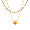 Stainless Steel And Titanium Steel Fivepointed Star Pendant Doublelayer Necklace Electroplated Women's Jewelry