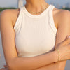 Stainless Steel And Titanium Steel Flowers Pattern Necklace And Bracelet With Electroplating For Women