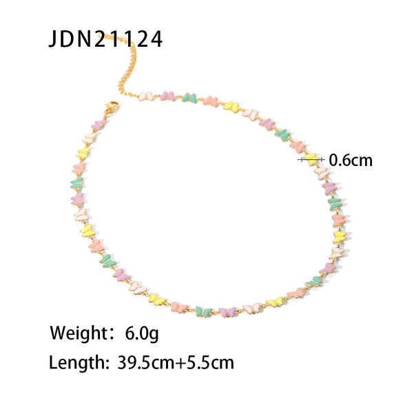 Stainless Steel And Titanium Steel Flowers Pattern Necklace And Bracelet With Electroplating For Women