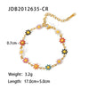 Stainless Steel And Titanium Steel Flowers Pattern Necklace And Bracelet With Electroplating For Women