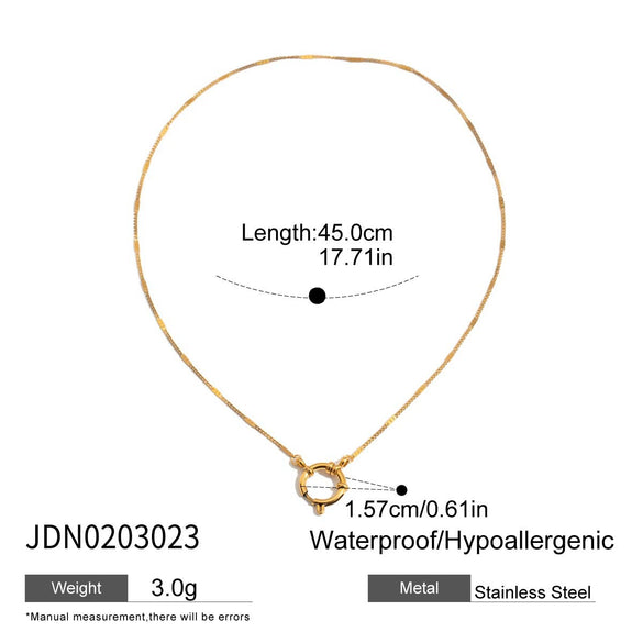 Stainless Steel And Titanium Steel Fourleaf Clover Pendant Necklace With Electroplating For Women