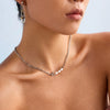 Stainless Steel And Titanium Steel Freshwater Pearl Geometric Design Electroplating Necklace For Women