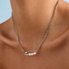 Stainless Steel And Titanium Steel Freshwater Pearl Geometric Design Electroplating Necklace For Women
