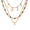 Stainless Steel And Titanium Steel Freshwater Pearl Tiger Eye Geometric Pendant Necklace For Women With Electroplating