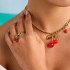 Stainless Steel And Titanium Steel Fruit Pattern Necklace And Ring For Women With Electroplating