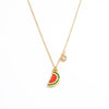 Stainless Steel And Titanium Steel Fruit Pendant Necklace Electroplated With 18K Real Gold For Women