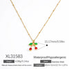 Stainless Steel And Titanium Steel Fruit Pendant Necklace Electroplated With 18K Real Gold For Women
