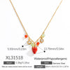 Stainless Steel And Titanium Steel Fruit Pendant Necklace Electroplated With 18K Real Gold For Women