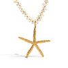 Stainless Steel And Titanium Steel Geometric And Starfish Pendant Necklace Hammered And Electroplated For Women