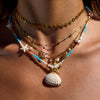 Stainless Steel And Titanium Steel Geometric Animal Style Electroplated Rice Bead Shell Starfish Pendant Necklace For Women