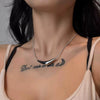 Stainless Steel And Titanium Steel Geometric Arc Pendant Necklace Minimalist Style Electroplated For Men And Women