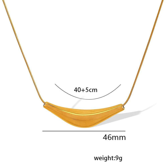 Stainless Steel And Titanium Steel Geometric Arc Pendant Necklace Minimalist Style Electroplated For Men And Women