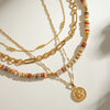 Stainless Steel And Titanium Steel Geometric Bead Chain Pendant Necklace With Electroplating For Women