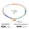 Stainless Steel And Titanium Steel Geometric Beaded Necklace For Women With Electroplating Treatment