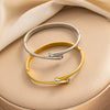 Stainless Steel And Titanium Steel Geometric Bracelet With Vacuum Furnace Electroplating