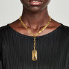 Stainless Steel And Titanium Steel Geometric Couple Necklace With Goldplated Electroplating