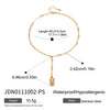 Stainless Steel And Titanium Steel Geometric Couple Necklace With Goldplated Electroplating