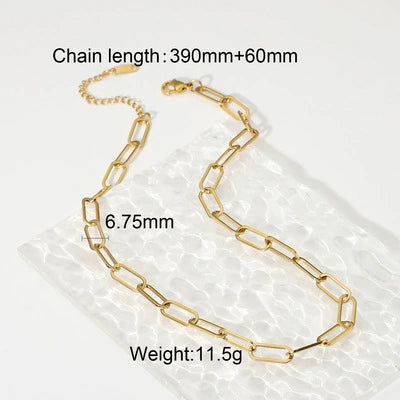 Stainless Steel And Titanium Steel Geometric Crystal Bead Necklace For Women With Electroplating
