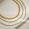 Stainless Steel And Titanium Steel Geometric Cuban Chain Necklace With Electroplating For Women