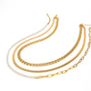 Stainless Steel And Titanium Steel Geometric Cuban Chain Necklace With Electroplating For Women