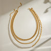 Stainless Steel And Titanium Steel Geometric Cuban Chain Necklace With Electroplating For Women