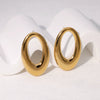 Stainless Steel And Titanium Steel Geometric Earrings With Electroplating Minimalist Style For Women