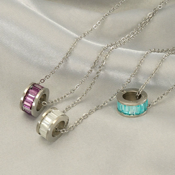 Stainless Steel And Titanium Steel Geometric Electroplating Pendant Necklace Jewelry