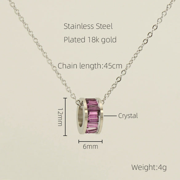 Stainless Steel And Titanium Steel Geometric Electroplating Pendant Necklace Jewelry