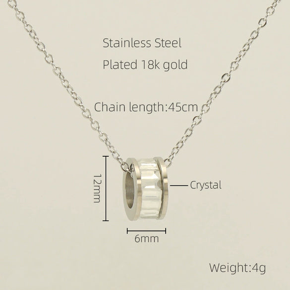 Stainless Steel And Titanium Steel Geometric Electroplating Pendant Necklace Jewelry