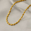 Stainless Steel And Titanium Steel Geometric Fashion Rice Oval Beads Necklace Unisex Electroplating