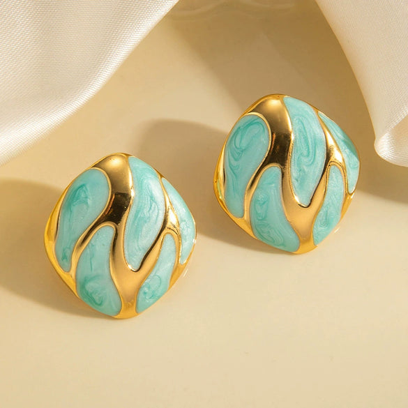 Stainless Steel And Titanium Steel Geometric Female Retro Fashion Earrings With Electroplating