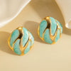 Stainless Steel And Titanium Steel Geometric Female Retro Fashion Earrings With Electroplating
