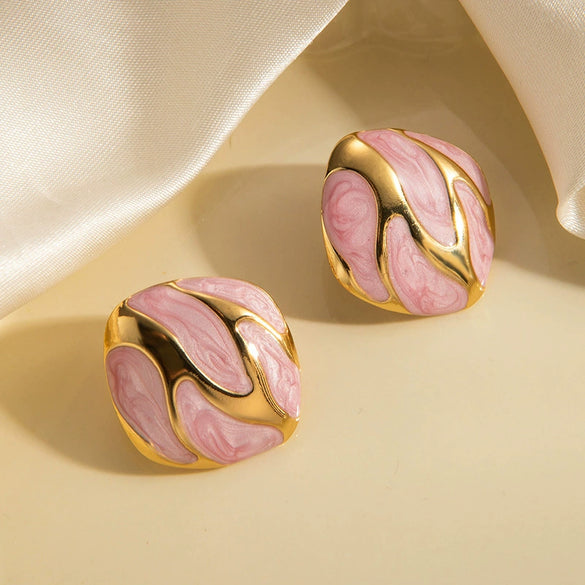 Stainless Steel And Titanium Steel Geometric Female Retro Fashion Earrings With Electroplating