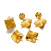 Stainless Steel And Titanium Steel Geometric French Retro Irregular Square Earrings And Ring Jewelry Suit With Electroplating