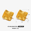 Stainless Steel And Titanium Steel Geometric French Retro Irregular Square Earrings And Ring Jewelry Suit With Electroplating