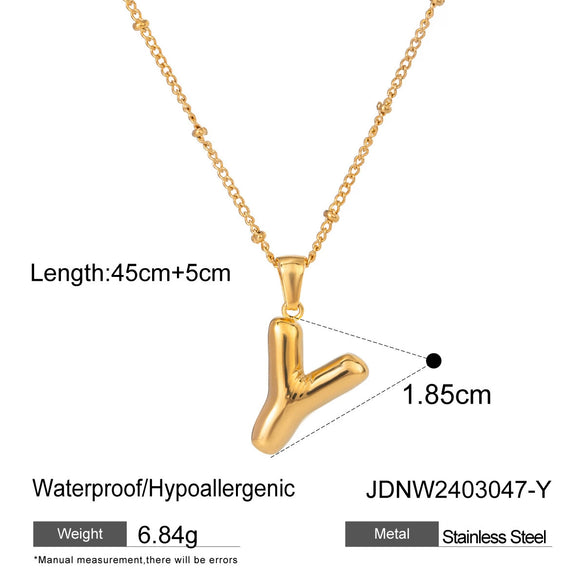 Stainless Steel And Titanium Steel Geometric Letter Necklace Pendant With Electroplating For Women