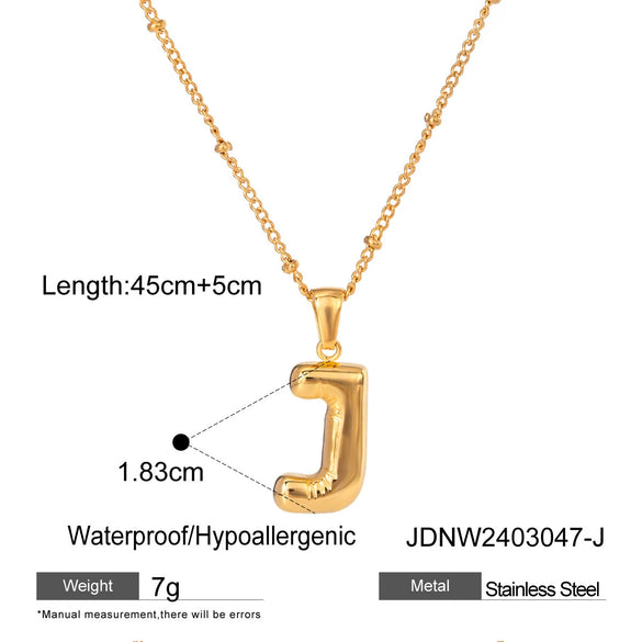 Stainless Steel And Titanium Steel Geometric Letter Necklace Pendant With Electroplating For Women