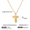 Stainless Steel And Titanium Steel Geometric Letter Necklace Pendant With Electroplating For Women