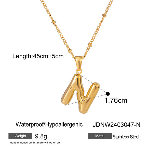 Stainless Steel And Titanium Steel Geometric Letter Necklace Pendant With Electroplating For Women