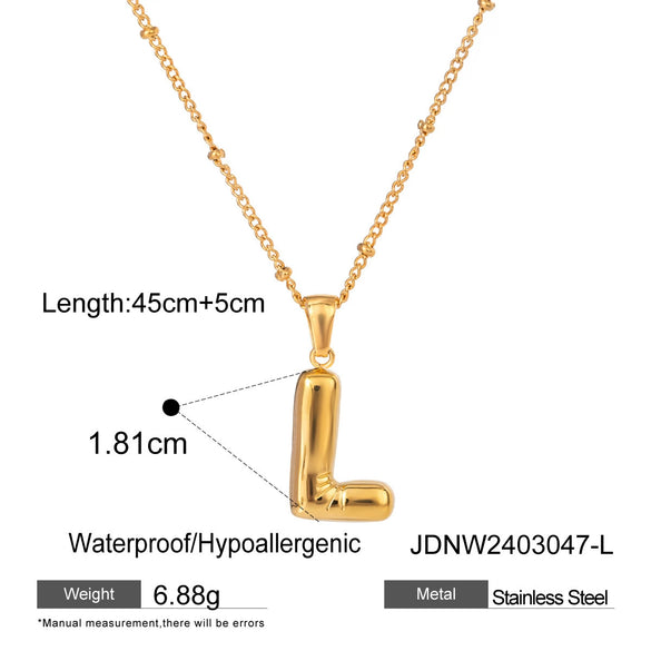 Stainless Steel And Titanium Steel Geometric Letter Necklace Pendant With Electroplating For Women