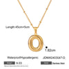 Stainless Steel And Titanium Steel Geometric Letter Necklace Pendant With Electroplating For Women