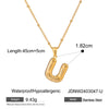 Stainless Steel And Titanium Steel Geometric Letter Necklace Pendant With Electroplating For Women