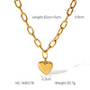 Stainless Steel And Titanium Steel Geometric Love Pendant Necklace For Women With Electroplating Ochain