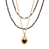 Stainless Steel And Titanium Steel Geometric Love Pendant Necklace For Women With Electroplating Treatment