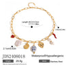 Stainless Steel And Titanium Steel Geometric Marine Necklace With Ceramic Pendant Electroplated